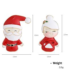Santa Claus Рождественские серьги-гвоздики с эмалевым сплавом, со стразами, золотые, слева и справа, Дед Мороз, 27x14 мм