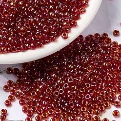 (RR3528) Fancy Lined Siam MIYUKI Round Rocailles Beads, Japanese Seed Beads, (RR3528) Fancy Lined Siam, 15/0, 1.5mm, Hole: 0.7mm, about 5555pcs/bottle, 10g/bottle