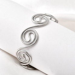 Нержавеющая Сталь Цвет 304 женские браслеты-манжеты из нержавеющей стали, цвет нержавеющей стали, внутренний диаметр: 2-1/4x2-1/8 дюйм (5.7x5.4 см)