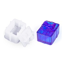 Rectangle Коробка для хранения силиконовых форм, формы для украшения, формы для литья гипсовой смолы, белые, прямоугольные, 64x83x39 мм