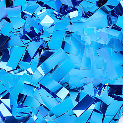 Синий 300g тканевые алюминиевые украшения для свадебного стола, прямоугольные, синие, 45x16x0.1 мм