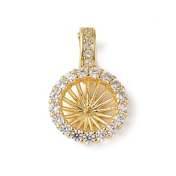 Золотой Латунные микро-паве прозрачные серьги-гвоздики из циркония, колесо, без кадмия и без свинца, стойки покрытие, долговечный, золотые, 21x13.5x5.5 мм, отверстие : 3x5.5 мм, штифты : 1 мм