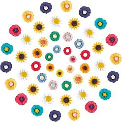 Mixed Color Resin Cabochons, Flower, Mixed Color, 15~28x5~7mm, 108pcs/box