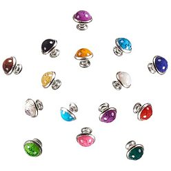 Mixed Color Turquoise Rivet Studs, with Stainless and Aluminum Findings, For Purse, Bags, Boots, Leather Crafts Decoration, Platinum, Mixed Color, 10mm, 8pcs/color, 120pcs/box