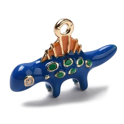 Стально-синий Подвески из эмали и сплава, золотые, очарование динозавра, стальной синий, 13x19x5 мм, отверстие : 1.4 мм