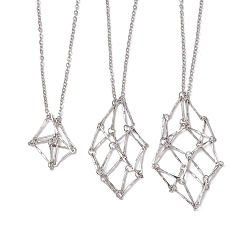 Нержавеющая Сталь Цвет Не тускнеет 3 шт 3 стили 304 нержавеющая сталь кабель цепь макраме мешочек пустой держатель камня изготовление ожерелья, цвет нержавеющей стали, 17.68~29.45 дюйм (44.9~74.8 см), 1 шт / стиль