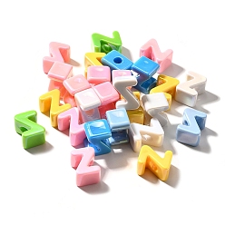 Letter Z УФ-покрытие непрозрачные акриловые европейские бусины, бусины с большим отверстием, радужный, буквы, Письмо Z, 18.5~22.5x12~20x13~14 мм, отверстие : 6 мм