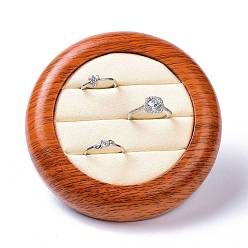 Schokolade Mode Samtholzringständer, Schmuck-Display, Flachrund, Schokolade, 10.5x5.1 cm