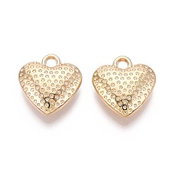 Light Gold Пластмассовые подвески ccb, сердце, золотой свет, 19~19.5x18x6 мм, отверстие : 2.5 мм
