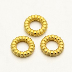 Golden Ring Zinc Alloy Spacer Beads, Golden, 6x1.4mm, Hole: 3mm
