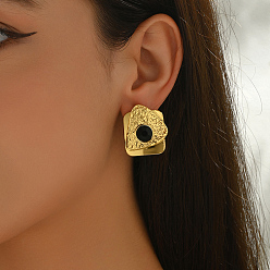 Треугольник Минималистичные серьги-гвоздики из нержавеющей стали, золотые, с имитацией жемчуга, треугольные, 29x25 мм