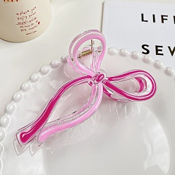 Средний Фиолетово-красный Пластиковые заколки для волос с большими когтями и эмалью и бантом, для женщин и девушек, густые волосы, средне фиолетовый красный, 70x130 мм