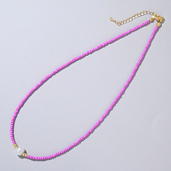 Орхидея Ожерелья из искусственного жемчуга и стеклянных бусин для женщин, элегантные украшения для ключицы, сиреневые