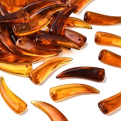 Седло Коричневый Прозрачные акриловые бусины, имитировать янтарные бусы, серп, седло коричневый, 40x17x7 мм, отверстие : 2.5 мм, Около 223 шт / 500 г