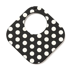 Rhombus Акриловые подвески, с узором в горошек, ромб, 34.5x34.5x2.5 мм, отверстие : 1.6 мм