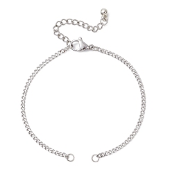 Нержавеющая Сталь Цвет 2.5мм 304 изготовление браслетов из нержавеющей стали с панцирным плетением, с пластиковыми чарами ccb, цвет нержавеющей стали, 6-3/4 дюйм (17.2 см)