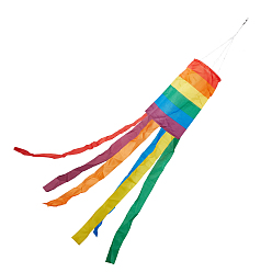 Разноцветный Ветроуказатель из полиэстера для подвешивания на открытом воздухе, радуга, красочный, 88 см