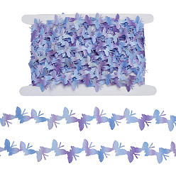 Фиолетовый 12.5 ярдов полиэстеровые кружевные ленты-бабочки, отделка лентой-бабочкой, аксессуары для одежды, подарочная упаковка, фиолетовые, 3/4 дюйм (20 мм)