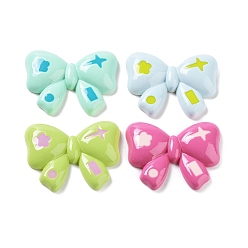 Mixed Color Opaque Resin Cabochons, Bowknot, Mixed Color, 23x29.5x5mm