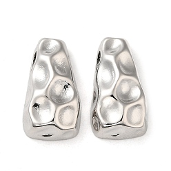 Платинированный Латунная европейская бусина, бусины с большим отверстием, без кадмия, без никеля и без свинца, трапециевидные, Реальная платина, 22x12x6.5 мм, отверстие : 4.3x3 мм