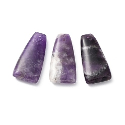 Аметист Подвески из натурального аметиста , трапециевидные подвески, 39.5~40x20~20.5x8~8.5 мм, отверстие : 1.4 мм