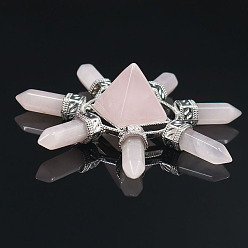 Розовый Кварц Генераторы энергии из натурального розового кварца, Пирамида рейки для украшения рабочего стола домашнего офиса, 82x82 мм