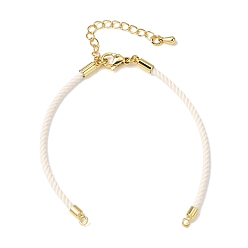 (404) Непрозрачное AB Кислое яблоко 2мм витой круглый нейлоновый шнур для изготовления браслета, подходит для соединительных шармов, с латунными выводами и 303 застежками из лобстера из нержавеющей стали, реальный 18 k позолоченный, цветочный белый, 6.22 дюйм (15.8 см)