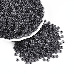 Серый 6/0 прозрачный внутри цветной стеклянный бисер, рондель, круглое отверстие, серые, 4x3 мм, отверстие : 1.2~1.5 мм, Около 6080 шт / фунт