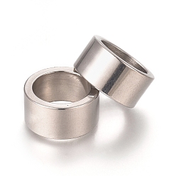 Нержавеющая Сталь Цвет Устойчивы к потускнению 201 бусины из нержавеющей стали, бусины с большим отверстием, колонка, цвет нержавеющей стали, 16x8 мм, отверстие : 12 мм