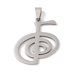 Нержавеющая Сталь Цвет Не тускнеющий символ рейки 201 подвески из нержавеющей стали, очарование Чо Ку Рей, цвет нержавеющей стали, 35x29.5x1.5 мм, отверстие : 4x7 мм