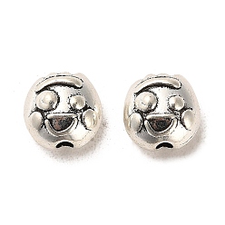 Argent Antique Perles en alliage de style tibétain, sans cadmium et sans plomb, visage, argent antique, 12x12x7mm, Trou: 2.5mm, environ332 pcs / 1000 g