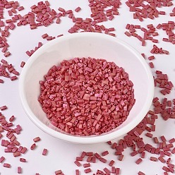 (HTL408FR) Матовый Непрозрачный Красный AB Миюки половина бусины тила, японский бисер, 2 отверстие, (htl 408 fr) матовый непрозрачный красный ab, 5x2.3x1.9 мм, отверстие : 0.8 мм, Около 1250 шт / 50 г