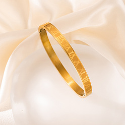Золотой Узор с римскими цифрами 304 браслеты из нержавеющей стали на шарнирах для пары, золотые, 1/4 дюйм (0.6 см), внутренний диаметр: 2-1/2 дюйм (6.5 см)