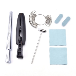 Platinum US Standard Ring Sizer Measuring Kit, with Ring Clamp & 0 to 13  Rings size for Half Sizes, for Rings Measuring and Repair, Platinum, 247x24.5x23mm