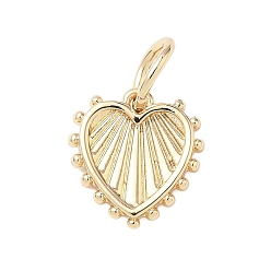 Настоящее золото 18K Латунные подвески, сердце прелести, с целью перехода в кольце, реальный 18 k позолоченный, 11.5x10.5x2.5 мм, отверстие : 4 мм