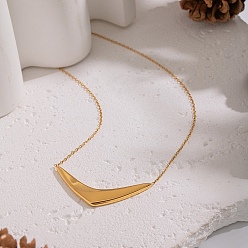 Настоящее золото 18K Минималистичные 304 ожерелья с V-образной подвеской из нержавеющей стали, реальный 18 k позолоченный, 15.94 дюйм (40.5 см)