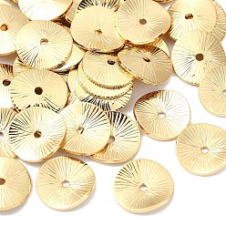 Plaqué 18K Or Véritable Perles d'espacement en laiton shegrace, plat rond, sans cadmium et sans nickel et sans plomb, réel 18 k plaqué or, 11x1mm, Trou: 1.2mm