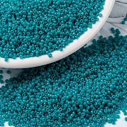 (RR4483) Duracoat Dyed Opaque Azure MIYUKI Round Rocailles Beads, Japanese Seed Beads, (RR4483) Duracoat Dyed Opaque Azure, 15/0, 1.5mm, Hole: 0.7mm, about 5555pcs/bottle, 10g/bottle