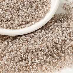 (RR215) Хрустальный с Румяной Подкладкой Миюки круглые бусины рокайль, японский бисер, 8/0, (rr 215) румянец, 3 мм, отверстие : 1.1 мм, Около 19000~20500 шт / фунт