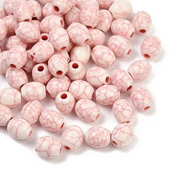 Красный Акриловые бусины имитация бирюзы, колонка, красные, 9x7.5 мм, отверстие : 2.2 мм, Около 1612 шт / 500 г