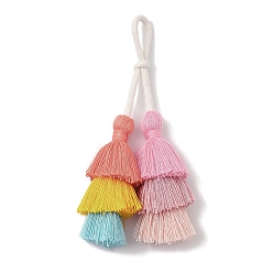 Разноцветный Подвесные украшения ручной работы из нейлоновых ниток в технике макраме, для украшения сумок или брелоков, красочный, 160 мм