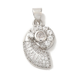 Другие Стойка металлическая латунная микропрофилированная кубическая циркония подвески, реальный 18 k позолоченный, долговечный, без кадмия и без свинца, раковина, 19.5x11.5x4 мм, отверстие : 3x3.5 мм