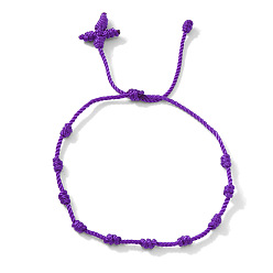 Темно-Фиолетовый Богемные плетеные нейлоновые браслеты с узлами, регулируемые браслеты для женщин мужчин, темно-фиолетовый, регулируемый