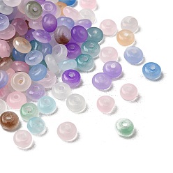 (52) Непрозрачная лаванда Имитация нефритовые четки стекла, шариков Rondelle, разноцветные, 6~6.5x3.5 мм, отверстие : 1.2~1.4 мм, Около 5000 шт / 1000 г