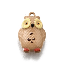 Сова Подвески из эмали и сплава, животное очарование, сова, 18x12x6.5 мм, отверстие : 1.2 мм