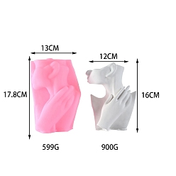 Бледно-Розовый Абстрактное искусство, держащее лицо, ваза, сделай сам, пищевые силиконовые формы, формы для литья смолы, для уф-смолы, изготовление изделий из эпоксидной смолы, розовый жемчуг, 130x83x178 мм