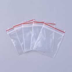 Clair Sacs en plastique à fermeture éclair, sacs d'emballage refermables, joint haut, sac auto-scellant, rectangle, clair, 40x30mm, épaisseur unilatérale : 2.3 mil(0.06mm)