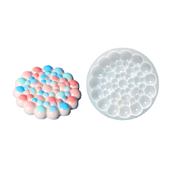 Round Silicone Bubble Effect Cup Mat Molds, Resin Casting Molds, for UV Resin & Epoxy Resin Jewelry Craft Making, Round Pattern, 111x13.5mm, Inner Diameter: 101x8mm