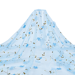 Светло-Голубой 2 ярды ткани, аксессуары для одежды для свадебного платья, цветочным узором, Небесно-голубой, 1300~1660x0.1 мм