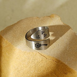 Нержавеющая Сталь Цвет Одуванчик 304 открытые манжеты из эмали из нержавеющей стали, для женщин, цвет нержавеющей стали, внутренний диаметр: 19 мм